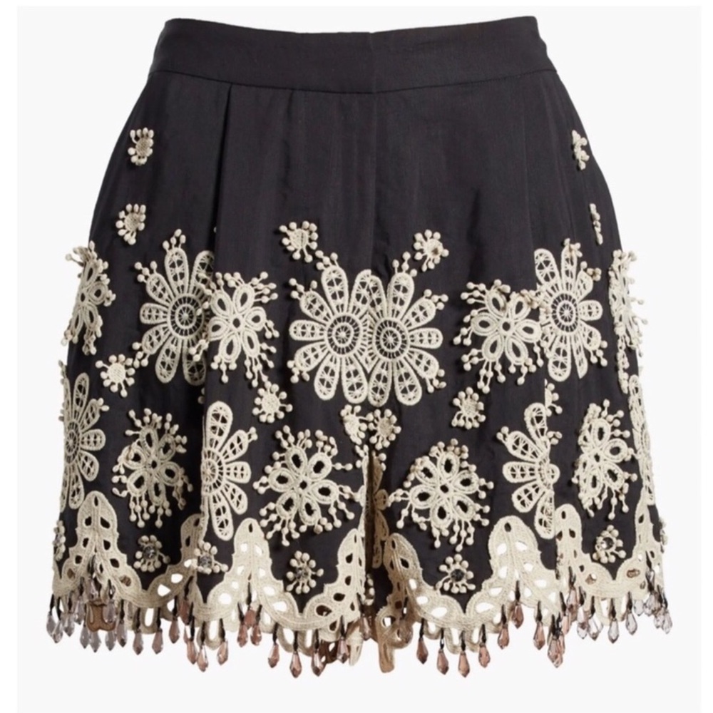 KOBI HALPERIN Annabel Embroidered Shorts with Crystals - Picture 2 of 16